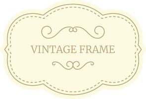 Vintage frame features elegant swirls and a dotted line border, creating a classic and decorative design on a cream background, perfect for adding a touch of timeless charm vector
