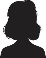 Black silhouette of a woman with medium length hair, creating a sense of mystery and anonymity, ideal for representing concepts related to privacy, identity, or simply as a placeholder image vector