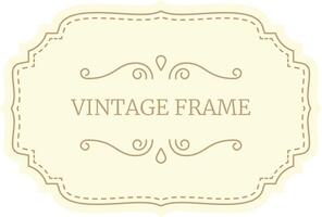 Vintage frame with swirls and a dotted line border creates an elegant design, perfect for adding a touch of classic style vector