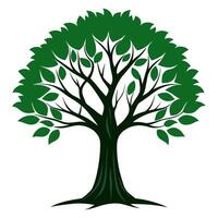 A tree with green leaves on it vector