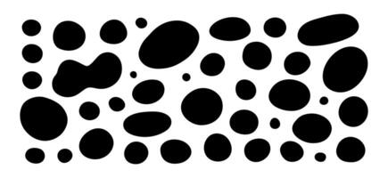 Liquid blob shapes, organic random forms, black abstract fluid silhouette, simple smooth ink stain, incorrect circles. Round flat design elements. vector