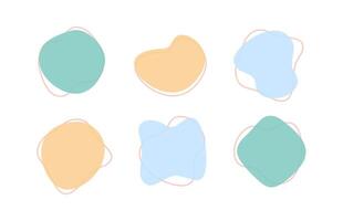 Color liquid blob shapes, pastel organic random forms, fluid silhouette, simple smooth ink stain. Highlight for social media stories. Stylish design elements vector