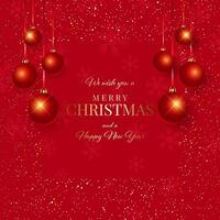 Elegant red and gold Christmas and New Year background vector