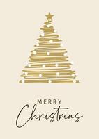 Christmas card design with scribbled tree design vector