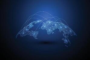 Global network connection. World map point and line composition concept of global business vector