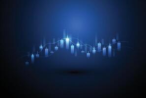 Business candle stick graph chart of stock market investment trading on white background design. Bullish point, Trend of graph vector