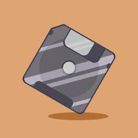 Flat illustration old floopy disk, old school disk vector