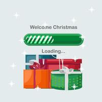 Flat illustration waiting loading christmas vector