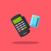 Flat illustration payment terminal, payment method vector