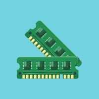 Flat illustration vga card with flat style, vga computer vector