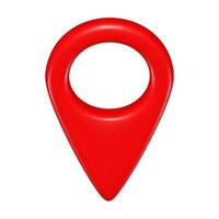 Realistic 3d red geolocation map pin icon top down view illustration isolated on white background. vector