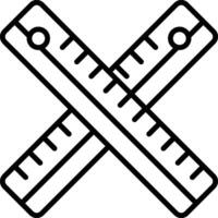 Illustration of crossed rulers in line drawing style vector