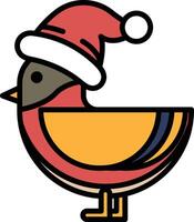 A cartoon bird wearing a red hat and a red and yellow body vector