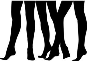 Silhouette of legs in high heels vector
