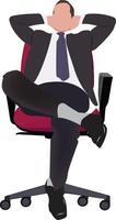 A man in a suit and tie is sitting in an office chair vector