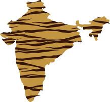 India map with tiger stripes vector