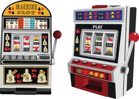 Slot machine and poker machine vector