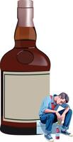 Alcoholism and depression vector