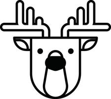 A deer head with antlers and a nose vector