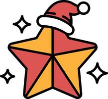 A star with a red hat on top of it vector