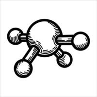 Molecular structure seesaw sketch drawing illustration artwork vector