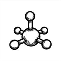 Molecular structure rectangular pyramid drawing sketch artwork illustration vector