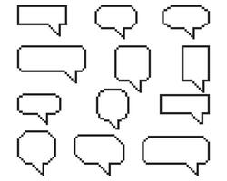 Pixel speech bubble, with place for text boxes. Pixel speech bubble, with place for text boxes, dialog boxes text message set. vector