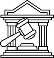 A building with a gavel on it vector
