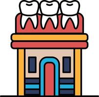 A building with three sets of teeth on it vector