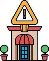 A building with a and sign on top vector