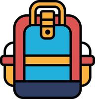 A colorful backpack with a red strap vector