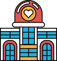 A building with a heart on it vector