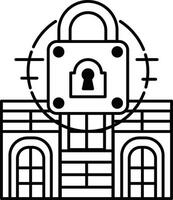 A black and white lock is on a building vector
