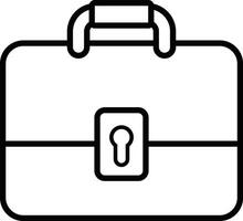 A black and white briefcase with a lock vector