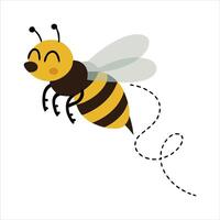 Geometric Bee Illustration in Flat Design vector