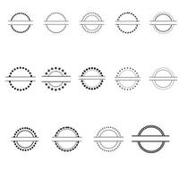 Dotted gradient circle. Halftone effect circular dotted frame vector