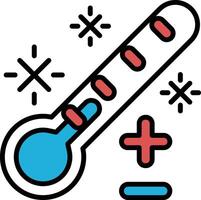 A thermometer with a red and blue line on it vector