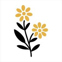 cartoon flower and speech bubble in retro style vector