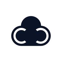 C or CC cloud logo design vector