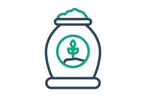 Fertilizer icon. line icon style. icon related to gardening. gardening tools elements illustration vector