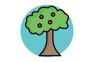 Tree icon. colored outline icon style. icon related to gardening. nature elements illustration vector