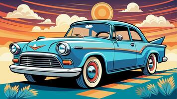 Retro Car Design, Vintage Car Art, Retro Ride vector