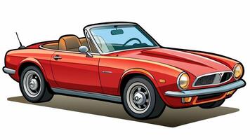 red sports car on a white background vector
