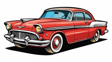 old red car on a white background vector