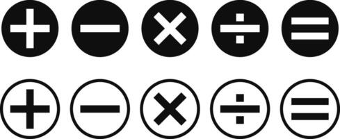 Set of Calculator key icon. Mathematical symbols icon.math calculations addition, division, subtraction, multiplication, plus minus button vector