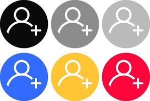 Add Follow Icon set. add user icon. Following Sign Symbol. Add friend icon vector