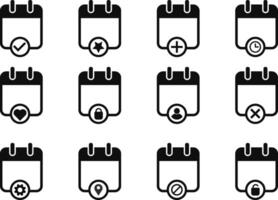 Set of calender icon. Calendar planner icon collection. Contains icons date. Calender sign and symbol vector