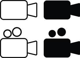 media icon set. play button icon symbol. play camera sing vector