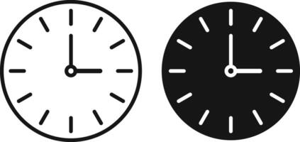 Set of clock icons.Time clock sing collection. Time and Clock symbol. vector