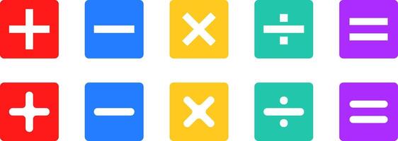Calculator buttons icon set. calculations addition. set of calculator symbol. mathematic icon set. mathematical sing. vector